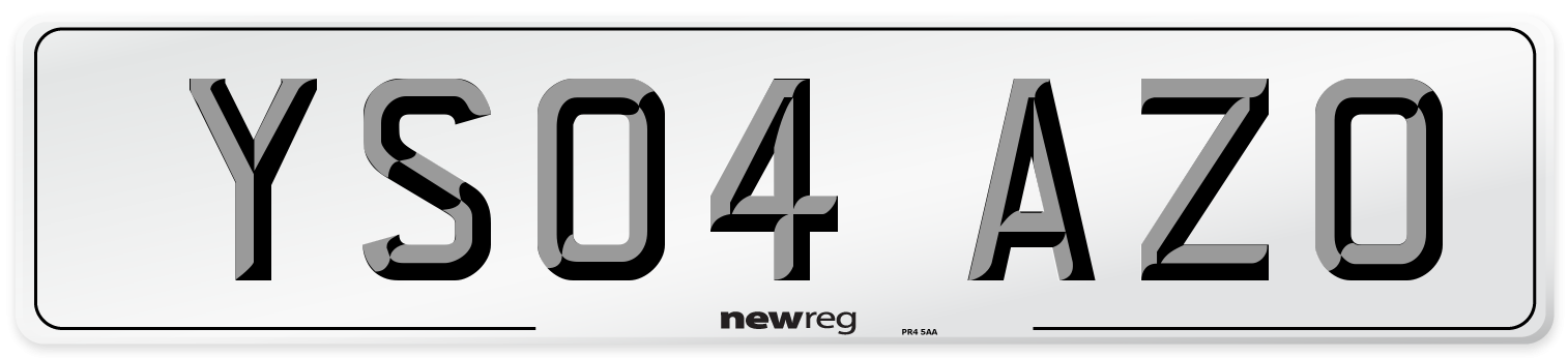 YS04 AZO Number Plate from New Reg